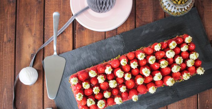 Tarte aux fraises et à la crème de pistache de Christophe Michalak